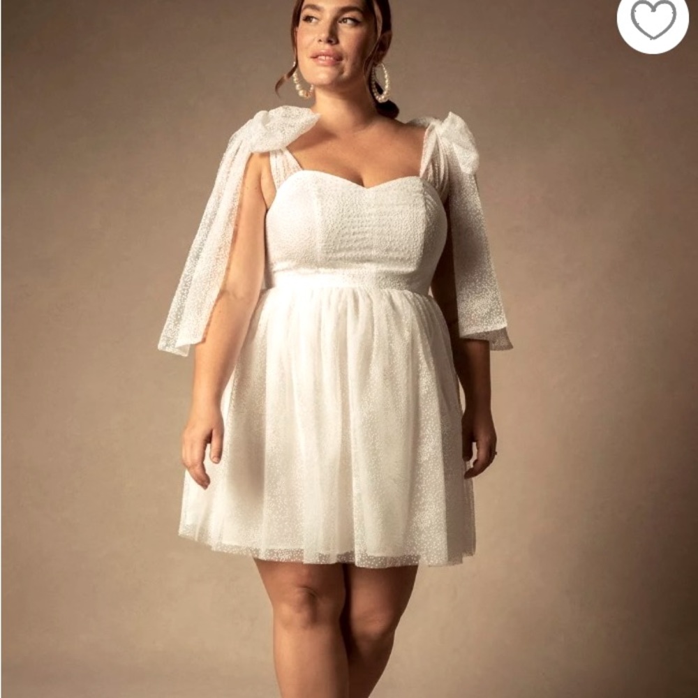 Eloquii Short White Dress with Bow’s